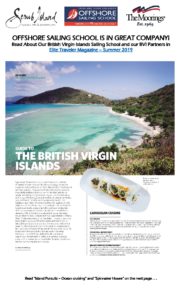 ELITE TRAVELER MAGAZINE SUMMER 2019 - OFFSHORE SAILING SCHOOL IS IN GREAT COMPANY