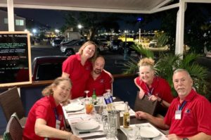 Offshore Sailing School grads at meet and greet dinner - Colgate Sailing Adventures flotilla cruise