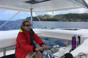 Steering a catamaran