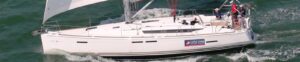 Upper view of a sailing boat