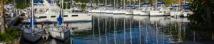 A dock in Tortola with several boats