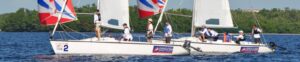 Two boats with students training for their certifications
