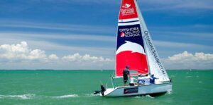 Boat with Offshore Branding on Sail