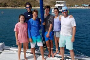 Gaughan family learning to sail and handle big boats at Offshore Sailing School