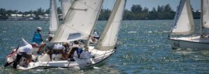 Colgate 26 sailboats converging