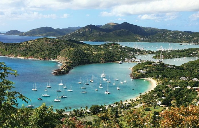 English Harbor-Antigua with many sailboats