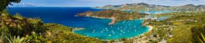 Many sailboats anchored in Antigua