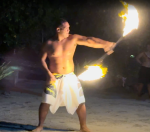 Fire dancer in Tahiti