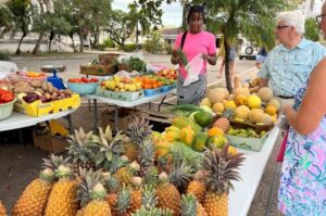 Pineapple fruit market in Antigua