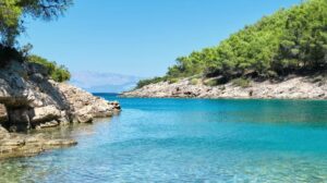Blue waters in Croatia inlet